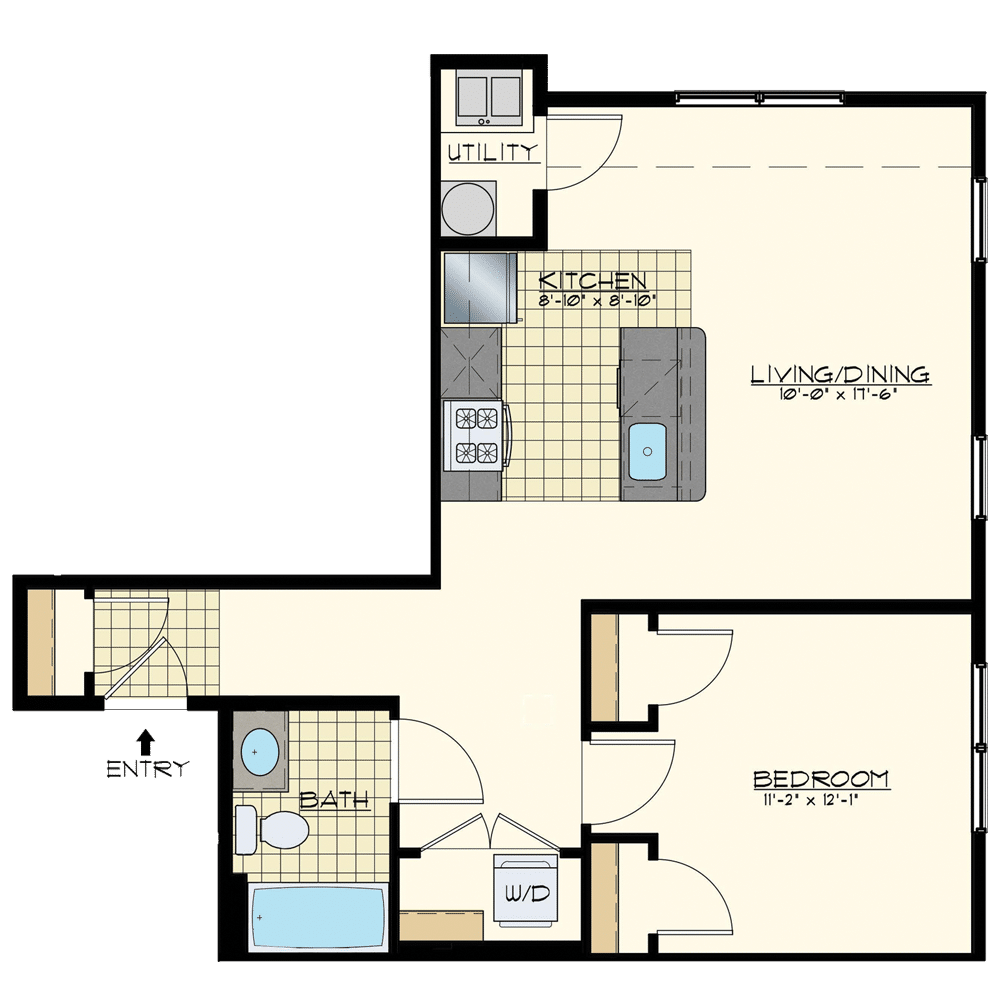 Jacksonville Station One Bedroom Floor Plans