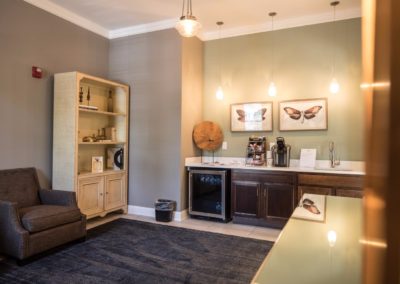 coffee station in the resident lounge at Jacksonville Station’s Warminster apartments
